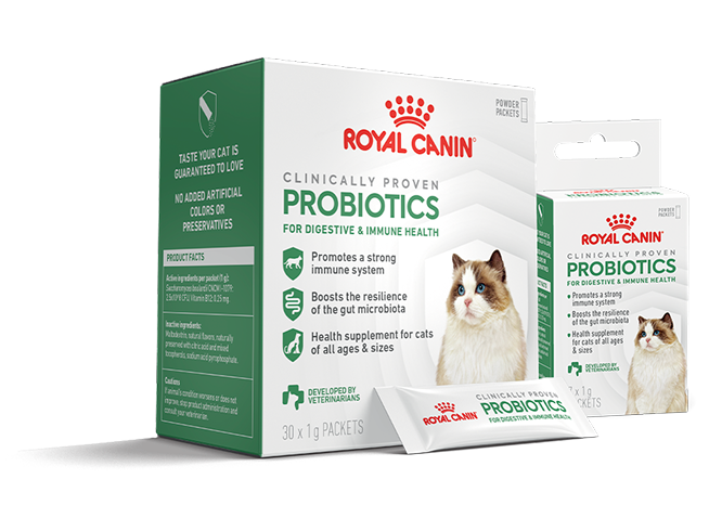 Royal Canin probiotic supplement boxes